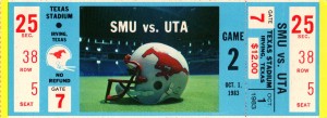 1983_College_Football_SMU vs. UTA_Texas Stadium_Dallas